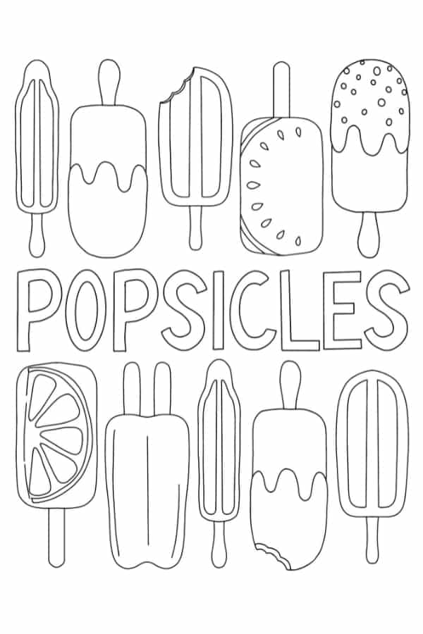 FREE POPSICLE COLORING PAGE