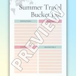 PINK SUMMER TRAVEL BUCKET LIST PLANNER