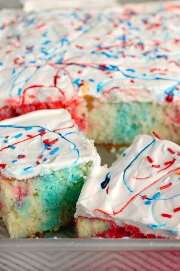 RED, WHITE & BLUE PATRIOTIC POKE CAKE