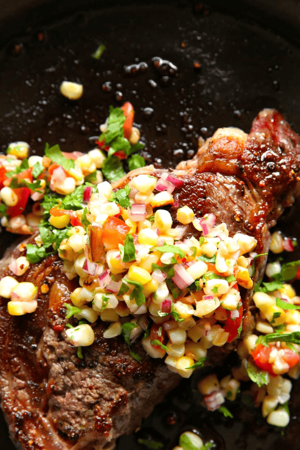Rib-Eye Steak with Grilled Corn Salad