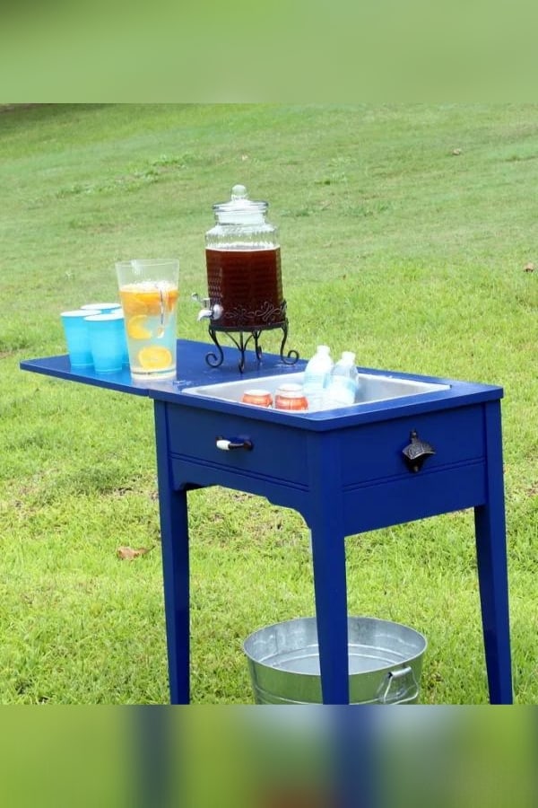 SEWING TABLE DRINK STATION