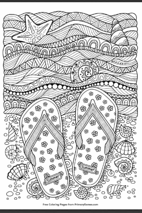 SUMMER COLORING PAGES