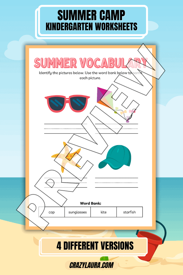 4 Fun-Filled Summer Camp Kindergarten Worksheets