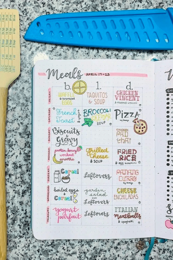 Doodled Weekly Calendar