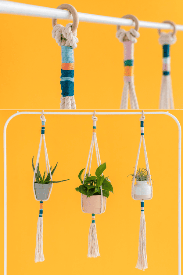 Knotted Rope Hanging Planter