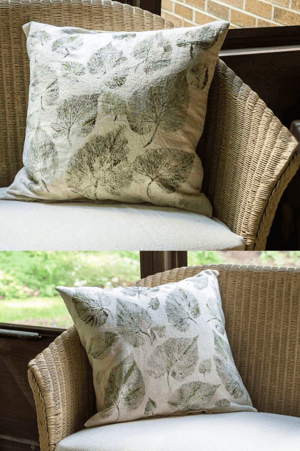 Leaf Print Drop Cloth Pillows