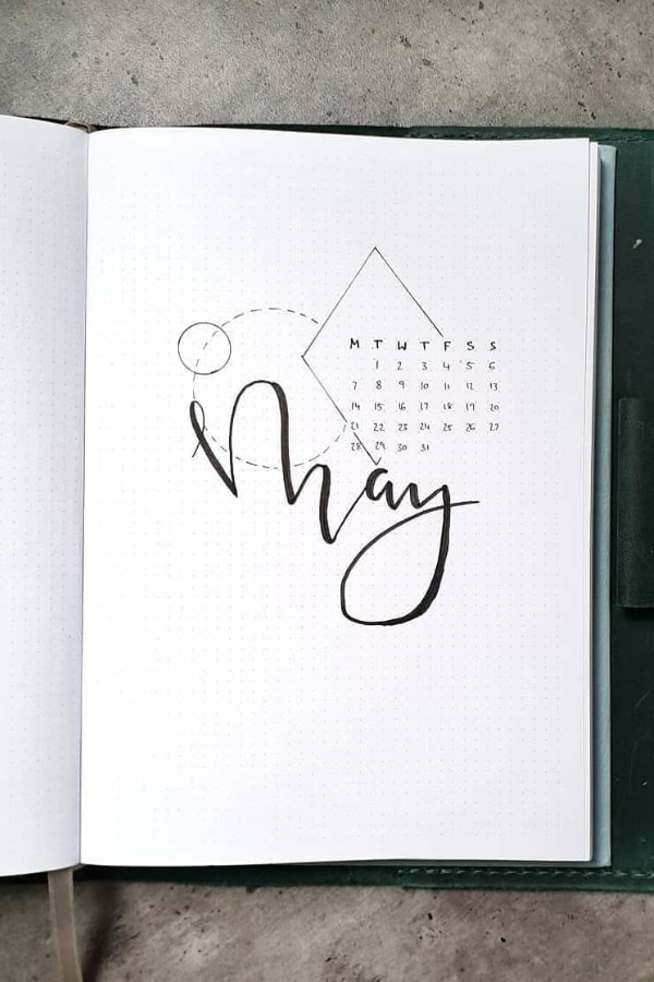 SYMMETRICAL MINIMALIST MONTHLY COVER PAGE