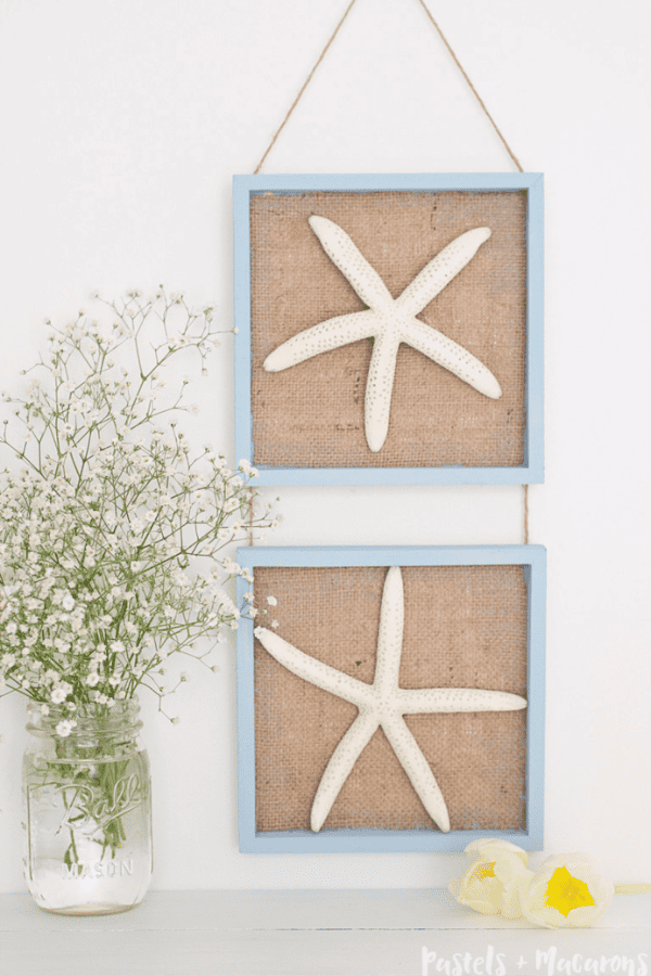 Starfish Shadow Boxes with Burlap