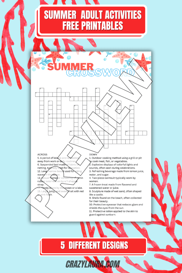 5 Fun Printable Summer Activities For Adults