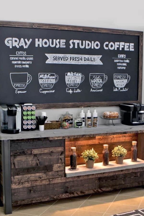 WOODEN-BASED HOME COFFEE BAR