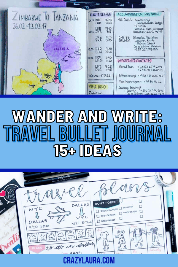 Wander and Write: 15+ Travel Bullet Journal Ideas