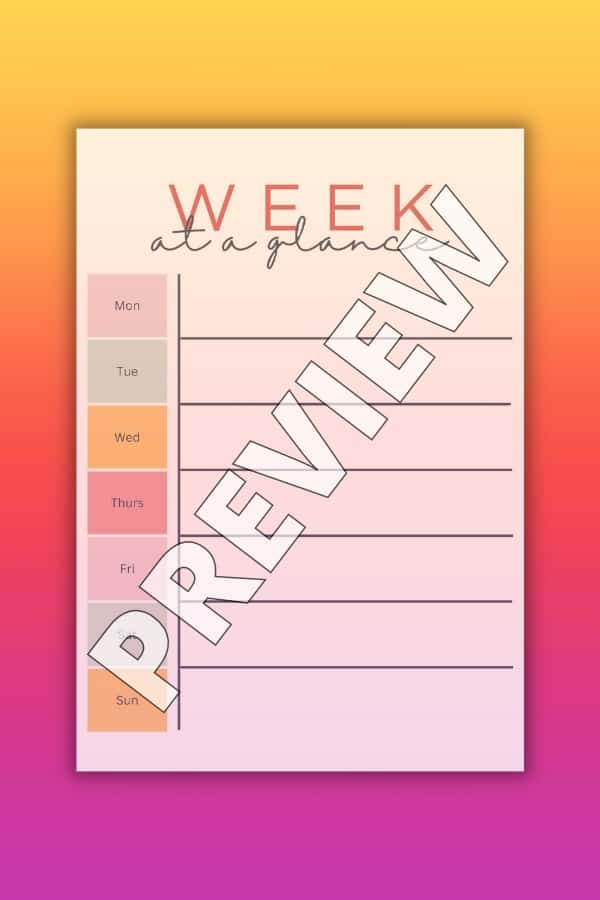 COLORFUL SUMMER WEEKLY PLANNER
