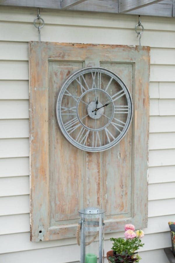 OLD DOOR WALL CLOCK