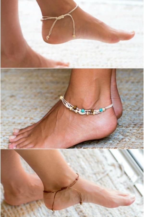 SHELL AND BEAD BEACH ANKLET