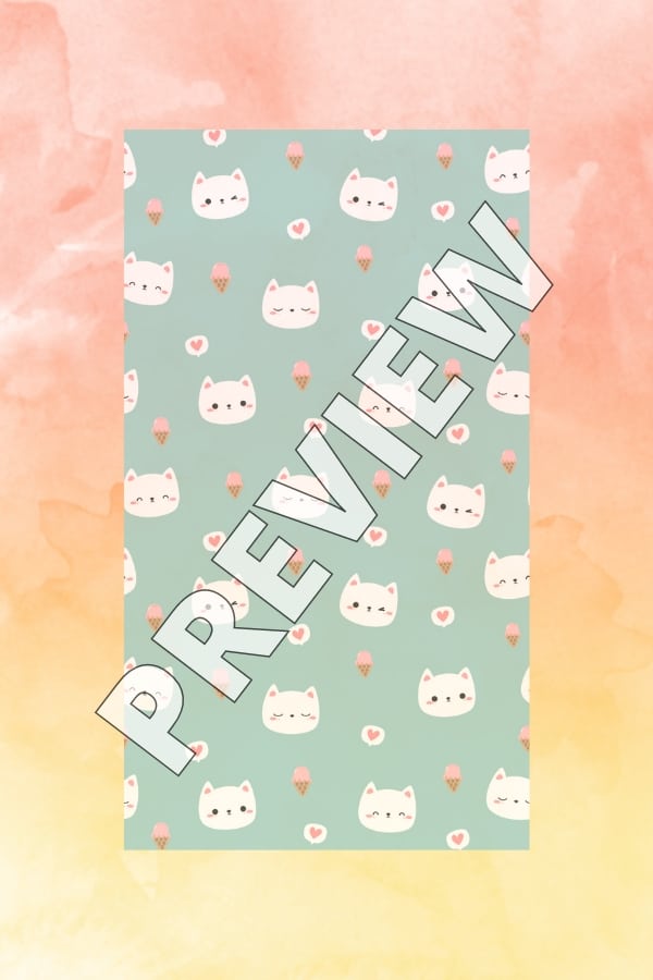 COLORFUL ILLUSTRATED CUTE PATTERN CATS PHONE WALLPAPER