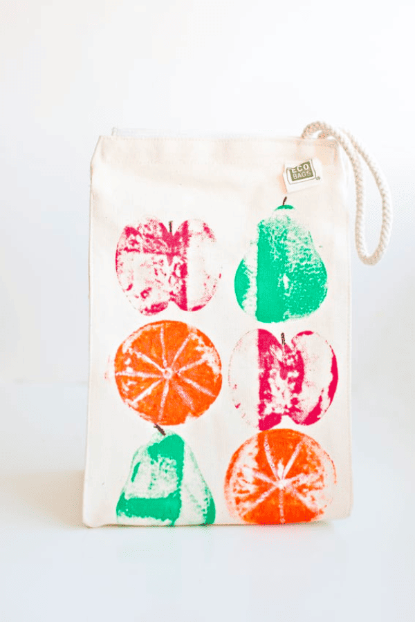 Fruit Stamped Lunch Bags