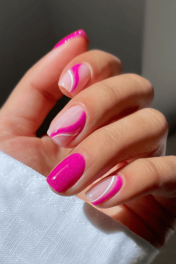 Glittery Pink Swirls