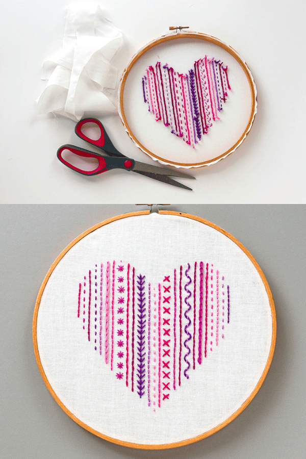 Heart Embroidery Sample