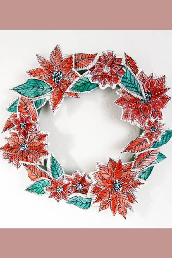 PAPER FLOWERS HOLIDAY WREATH