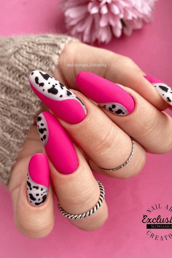 Pink Cow Nails