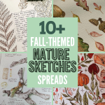 Unfolding Autumn: 12 Fall Nature Sketches Spread