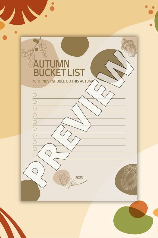 “10 THINGS I SHOULD DO THIS AUTUMN” BUCKET LIST PRINTABLE