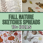 Unfolding Autumn: 12 Fall Nature Sketches Spread