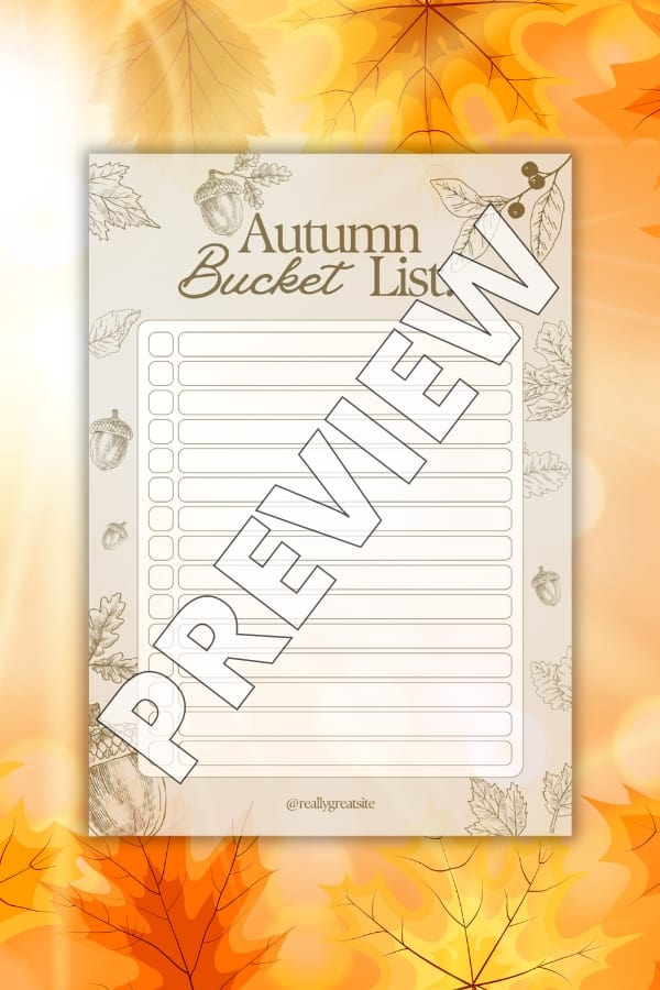 BROWN & BEIGE OAKEN AUTUMN BUCKET LIST PRINTABLE