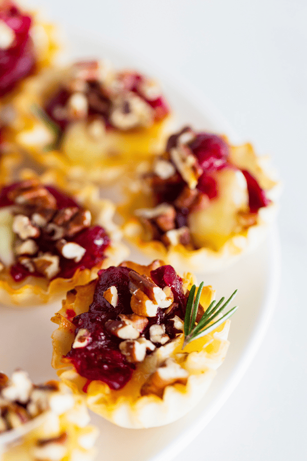 Cranberry Brie Phyllo Cups