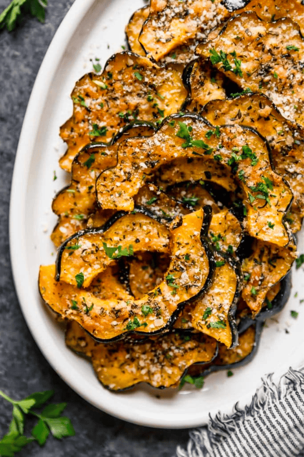Herb Roasted Acorn Squash With Parmesan