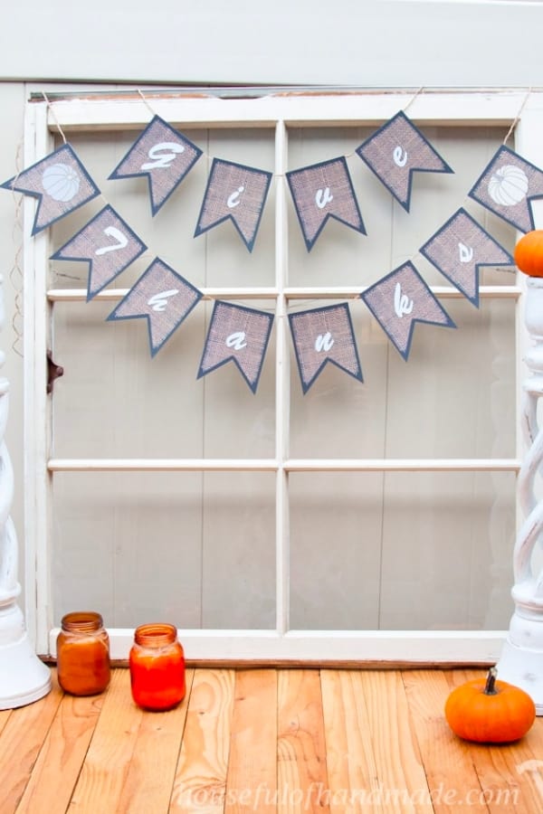 PRINTABLE BURLAP THANKSGIVING BANNERS