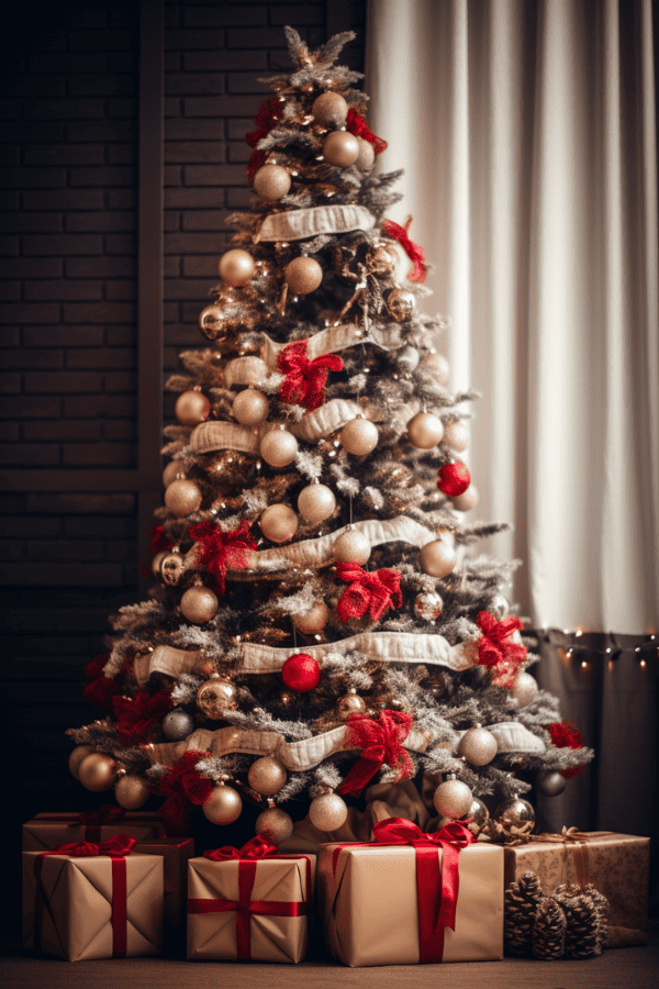 Burlap-Wrapped Christmas Tree