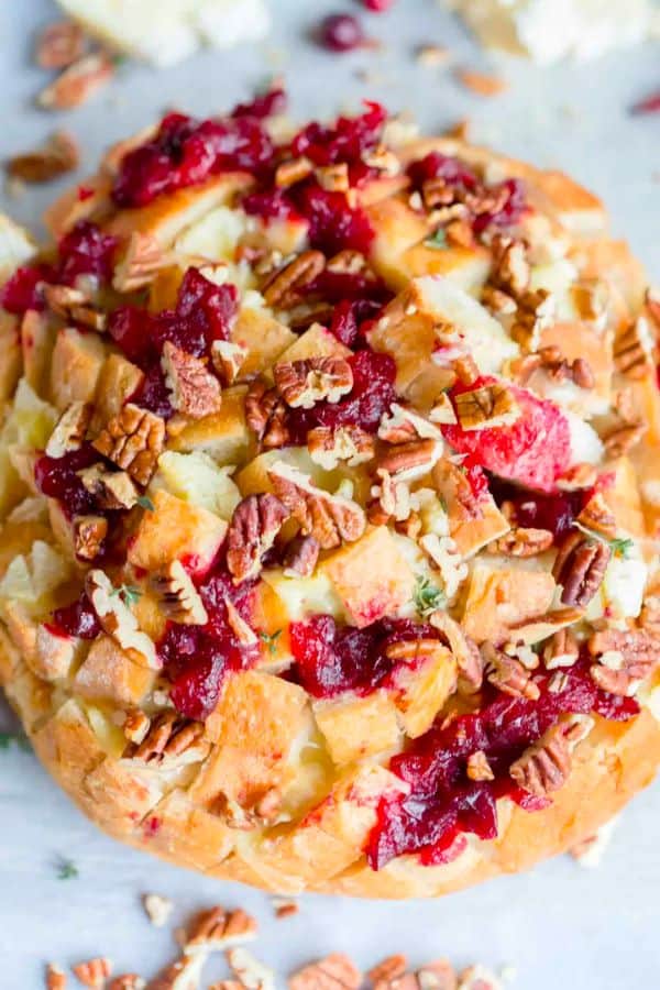 CRANBERRY BRIE PULL APART BREAD