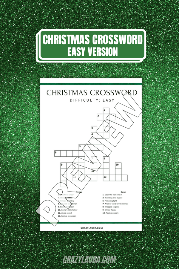 Christmas Crossword - Easy