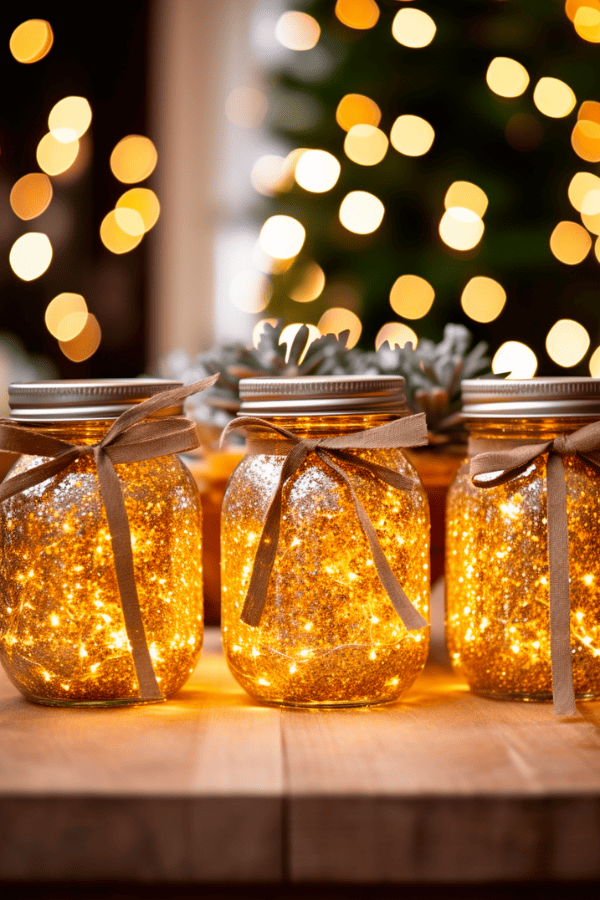 Glittering Mason Jar Lanterns