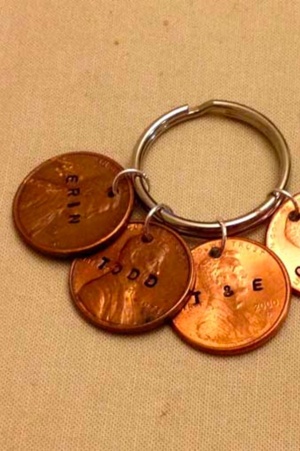 HAND STAMPED PENNY KEYCHAIN