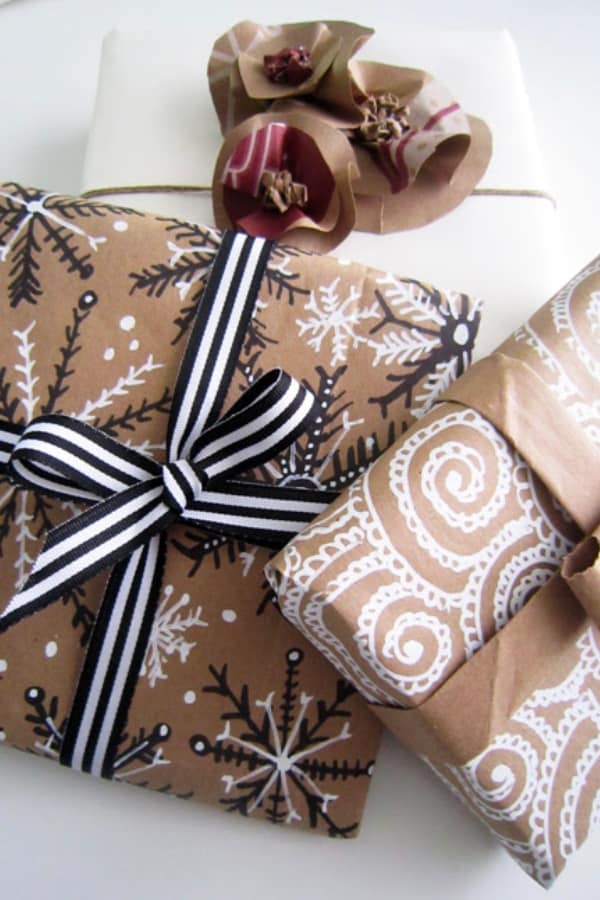 HOLIDAY WRAPPING WITH PAPER BAGS