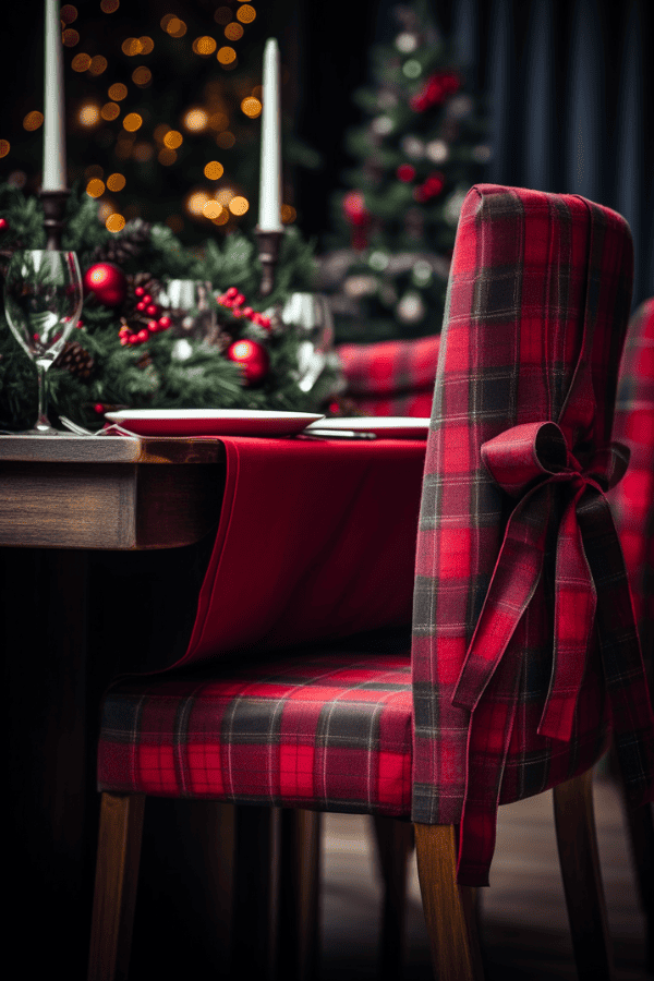 Plaid-patterned Chair Covers