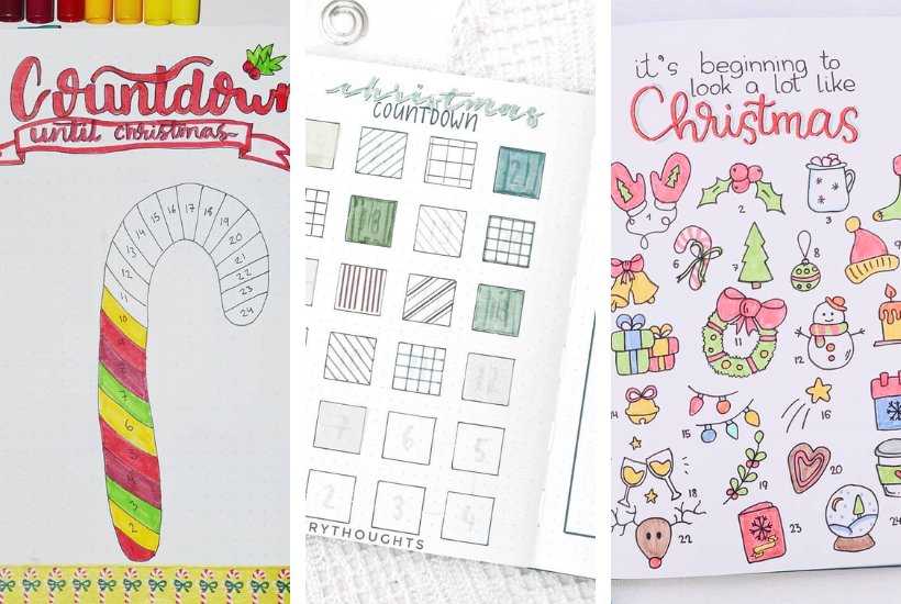 15+ Must-Have Bullet Journal Christmas Countdown Doodles