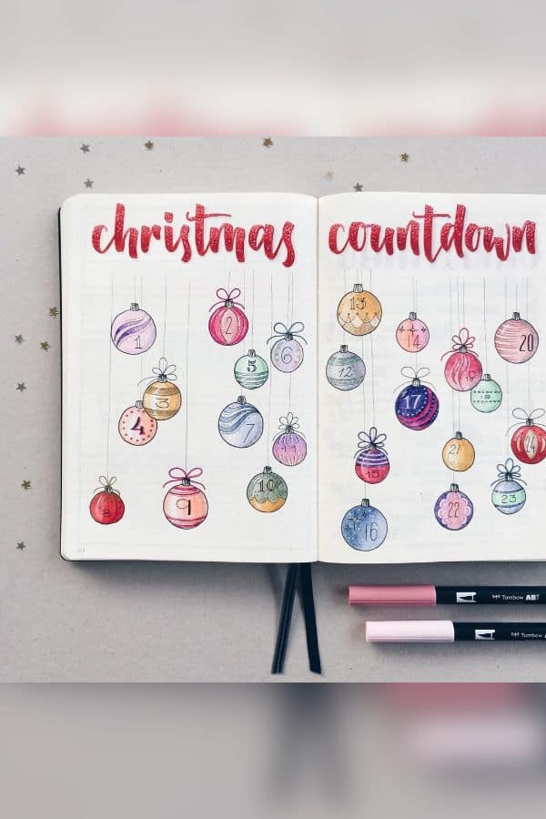 CHRISTMAS ORNAMENTS COLORING COUNTDOWN
