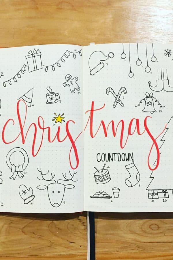CHRISTMAS-THEMED COLORING COUNTDOWN SPREAD