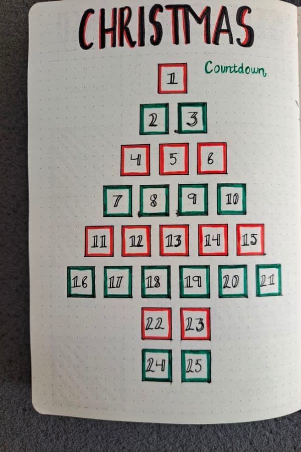 CHRISTMAS TREE SQUARE COUNTDOWN