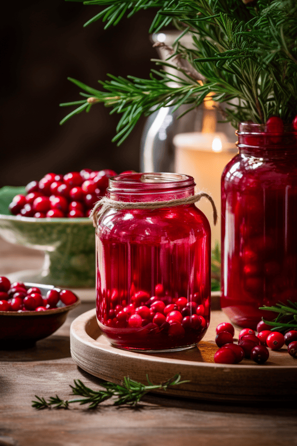 Cranberry and Evergreen Jars