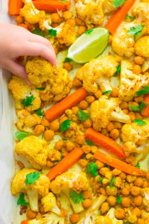 INDIAN SPICED ROASTED CAULIFLOWER AND CHICKPEAS
