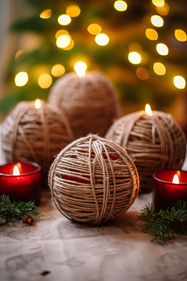 Twine Wrapped Ornaments