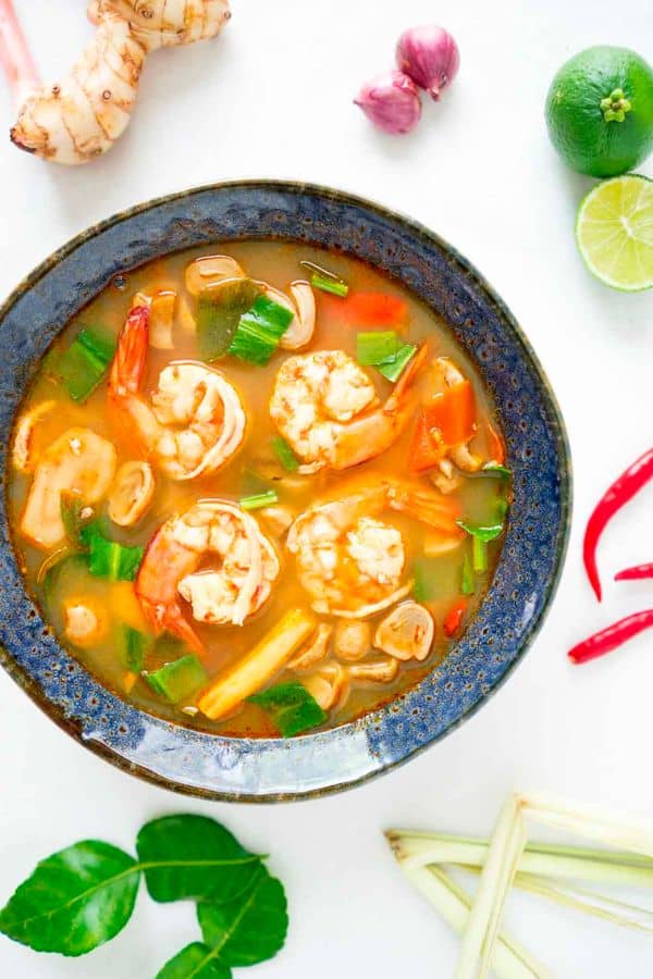 TOM YUM GOONG (THAI HOT AND SOUR SOUP WITH SHRIMP)