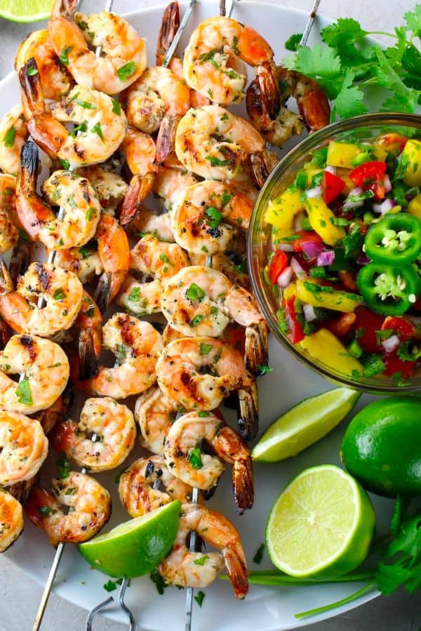 CILANTRO LIME GRILLED SHRIMP WITH PINEAPPLE SALSA