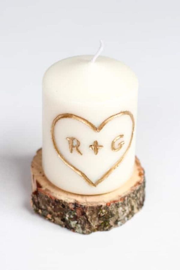 DIY CARVED CANDLE WITH INITIALS
