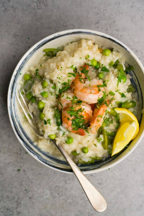 OVEN BAKED SHRIMP AND ASPARAGUS RISOTTO