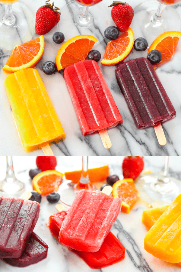 Strawberry Mimosa Popsicles